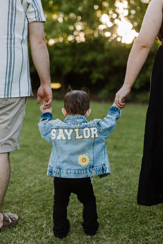 Custom Pearl Embellished Denim Jacket