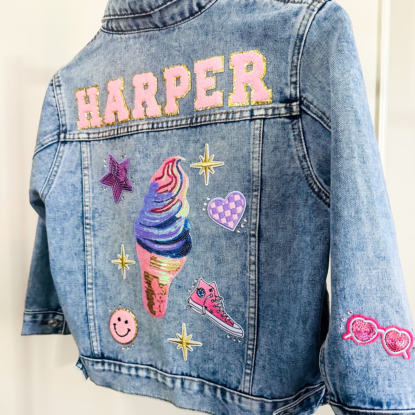 SAMPLE SALE - Custom Denim Jacket with 5 patches