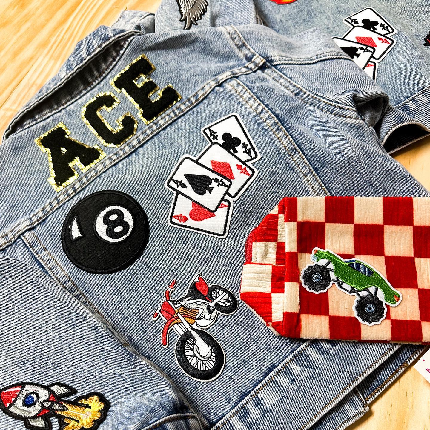 SAMPLE SALE - Custom Denim Jacket with 5 patches