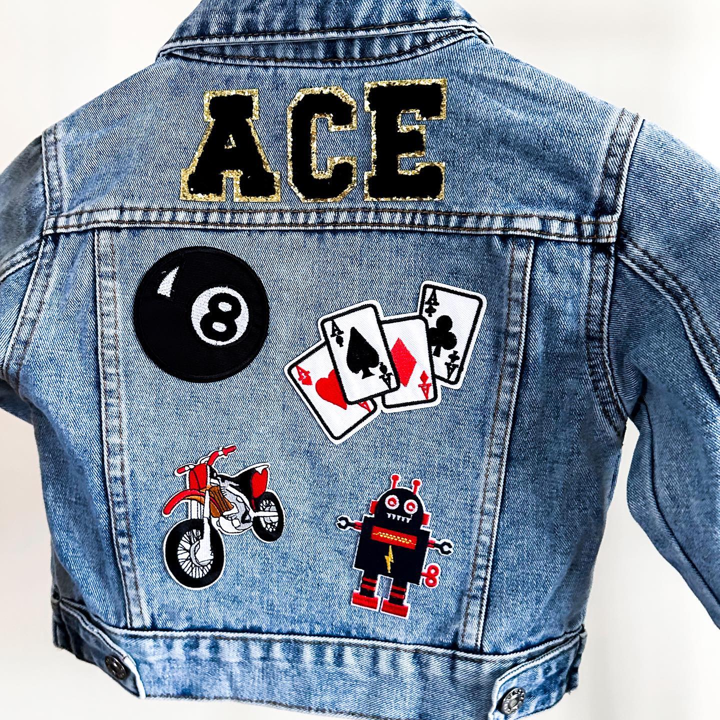 SAMPLE SALE - Custom Denim Jacket with 5 patches