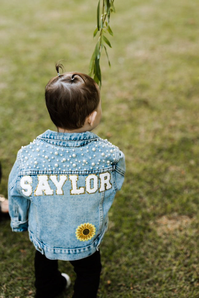 Custom Pearl Embellished Denim Jacket