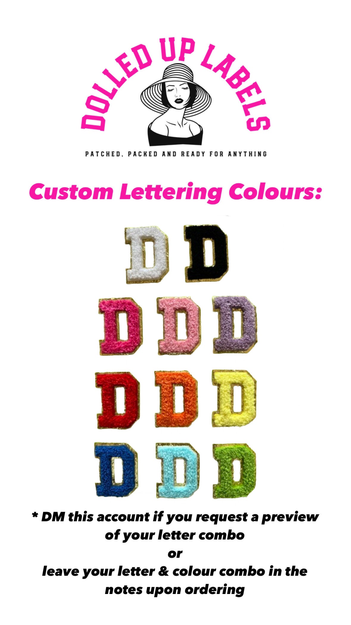 Custom Letter Selection - Choose your Lettering – Dolled Up Labels